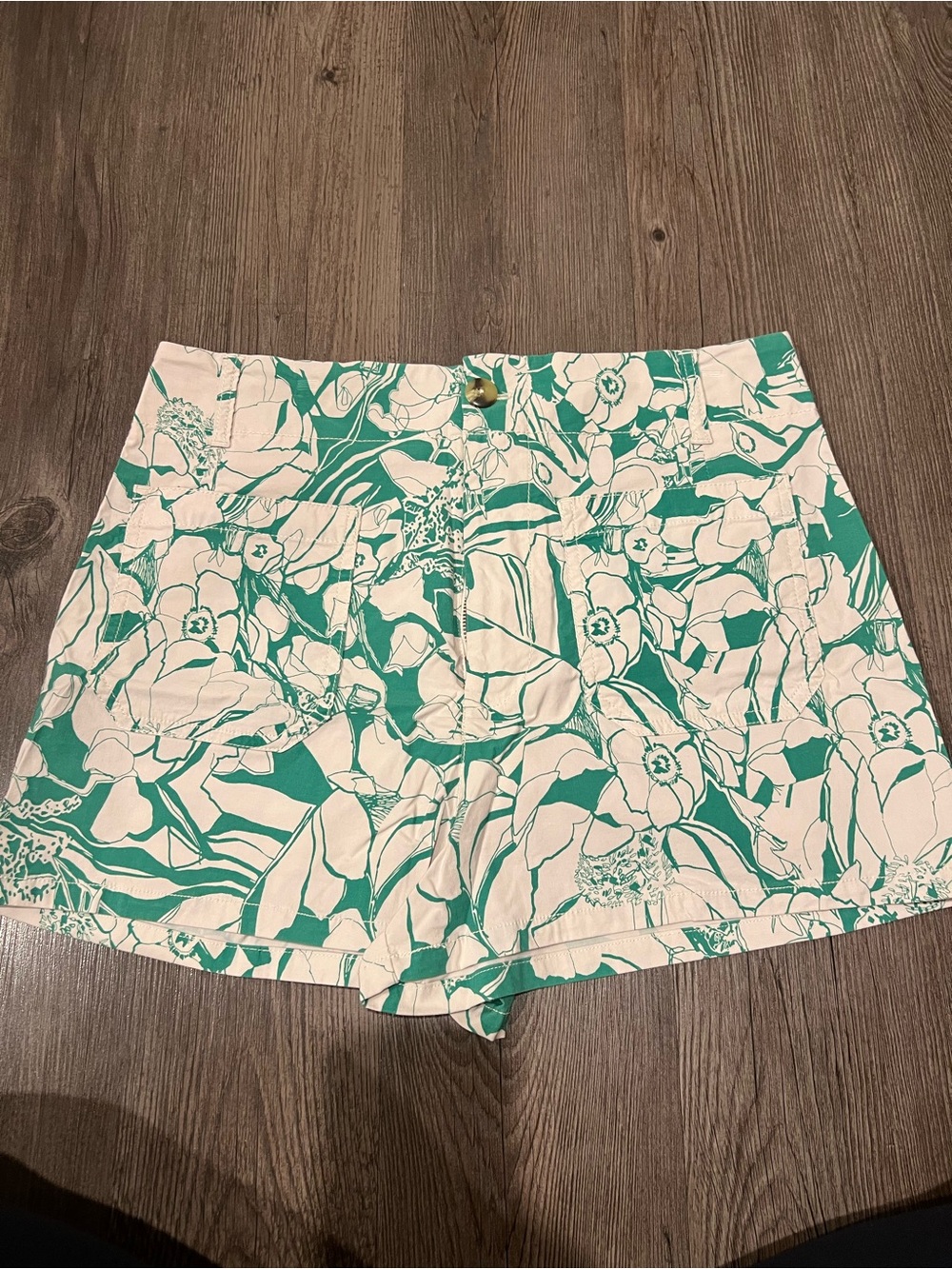 Maeve by Anthropologie Collette Shorts Size 32 Green Floral Pattern
